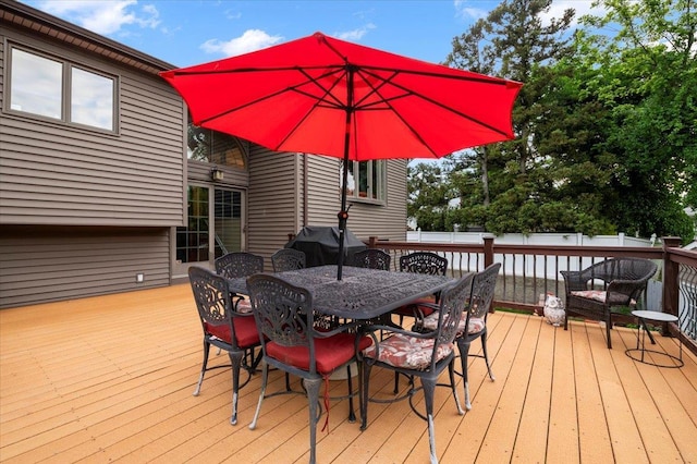 3 Knight Ln, Kings Park, NY 11754 - wooden deck featuring outdoor dining space and area for grilling