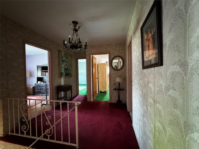 4 Susan Ct, Deer Park, NY 11729 - carpeted dining area featuring a chandelier and wallpapered walls
