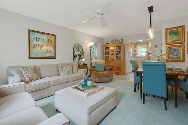 135-5 S Highland Ave Unit D4, Ossining, NY 10562 - living room featuring light colored carpet and ceiling fan