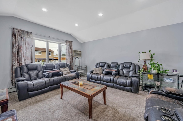379 Columbus Ave, West Babylon, NY 11704 - carpeted living area with lofted ceiling and recessed lighting