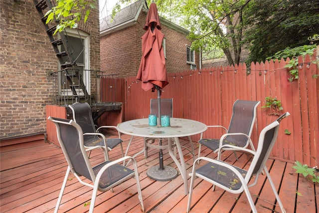 3496 Fort Independence St, Bronx, NY 10463 - wooden terrace featuring outdoor dining space