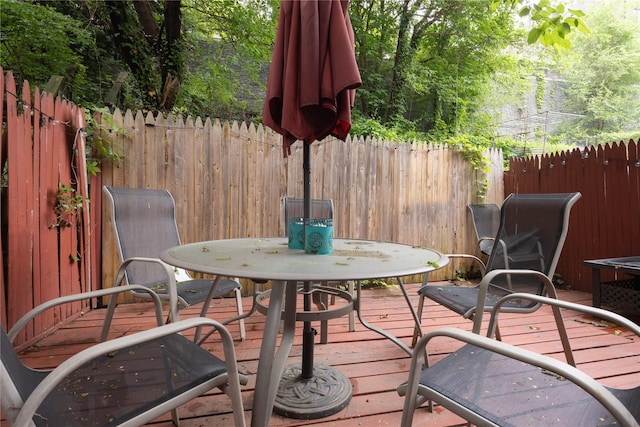 3496 Fort Independence St, Bronx, NY 10463 - wooden terrace with outdoor dining space
