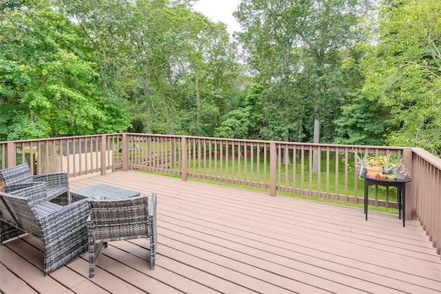 112 Middle Island Blvd, Middle Island, NY 11953 - wooden terrace with a yard