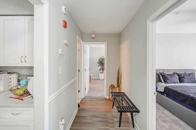 120 Fairview Cir Unit 120, Middle Island, NY 11953 - hall featuring light wood-style flooring and baseboards