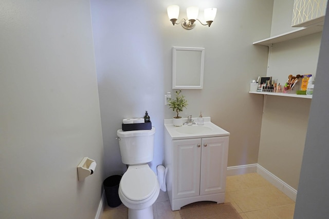 120 Fairview Cir Unit 120, Middle Island, NY 11953 - bathroom featuring vanity, toilet, tile patterned flooring, and baseboards