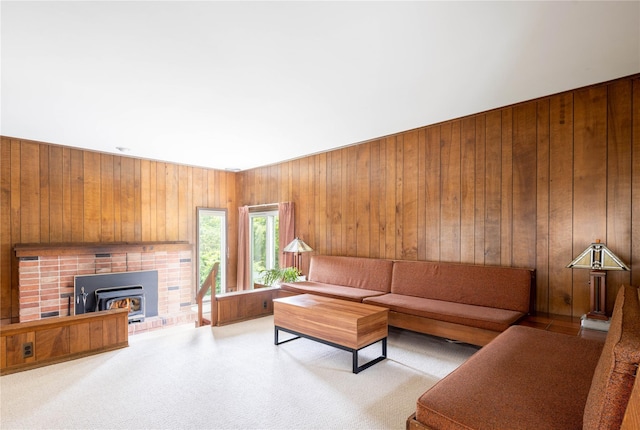 6 Bay View Dr, Hampton Bays, NY 11946 - living room with wood walls