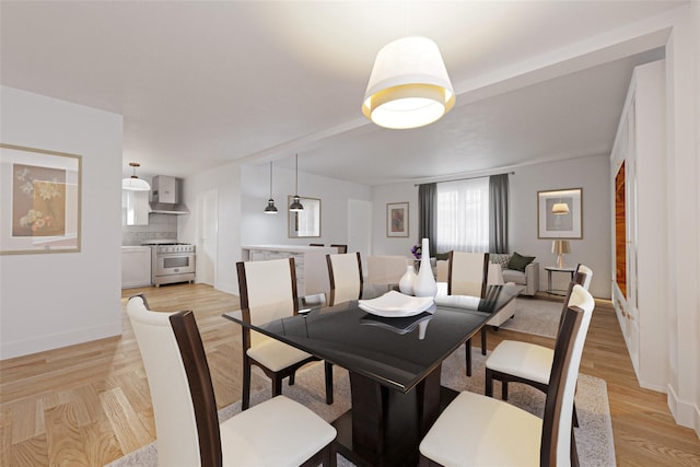 86-32 Avon St, Jamaica Estates, NY 11432 - dining space featuring light wood-style floors and baseboards