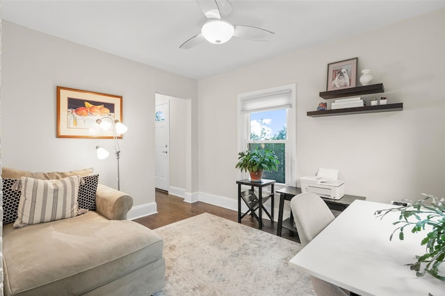 755 Webster Ave, New Rochelle, NY 10804 - office space with wood finished floors, baseboards, and ceiling fan