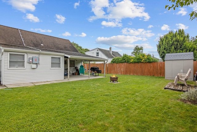2287 7th St, East Meadow, NY 11554 - view of yard with a fire pit and a patio