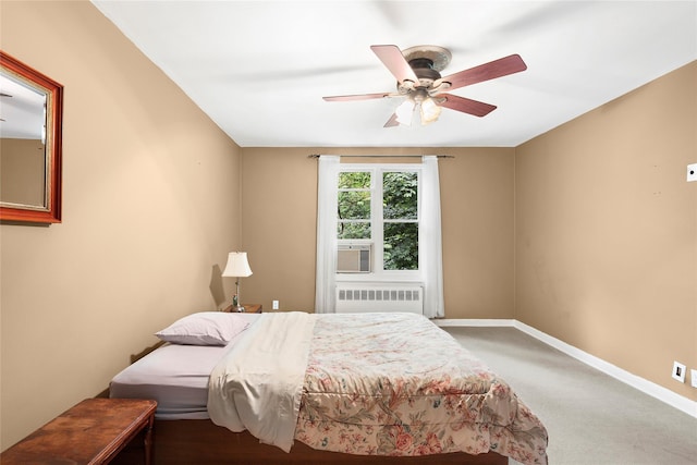 82U Glen Keith Rd Unit 82U, Glen Cove, NY 11542 - carpeted bedroom with radiator, baseboards, ceiling fan, and cooling unit