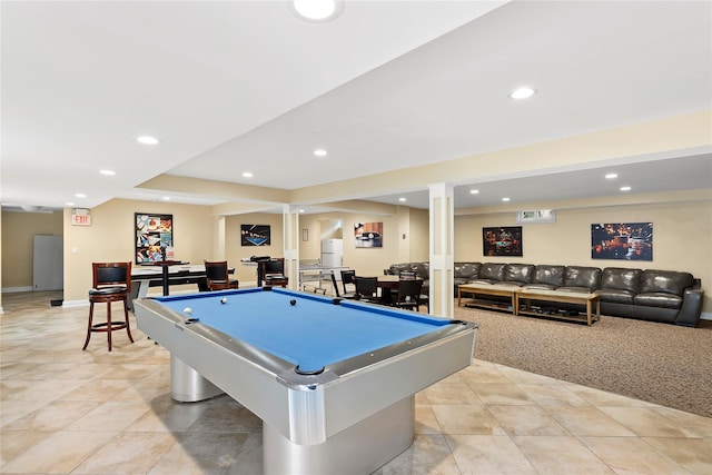 82U Glen Keith Rd Unit 82U, Glen Cove, NY 11542 - recreation room featuring billiards, recessed lighting, baseboards, and a community bar