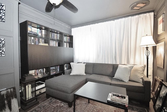 3454 State Route 208, Campbell Hall, NY 10916 - living room with ornamental molding and ceiling fan