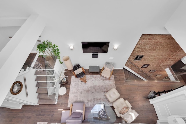 459 Vanderbilt Ave, Brooklyn, NY 11238 - living room with wood finished floors and stairway