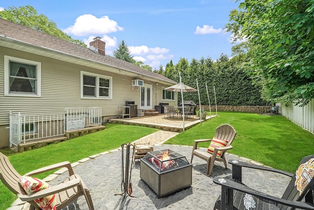 114 Longview Ave, White Plains, NY 10605 - view of patio / terrace with an outdoor fire pit