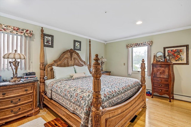 48 Fairfield Dr, Dix Hills, NY 11746 - bedroom featuring crown molding, light wood-type flooring, and recessed lighting