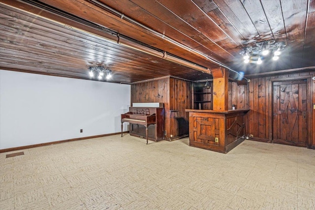 164-03 33rd Ave, Flushing, NY 11358 - finished basement featuring wood ceiling, wood walls, and baseboards