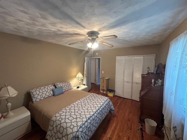 199-58 21st Ave Unit 1-165, Whitestone, NY 11357 - bedroom featuring wood finished floors, a closet, and a ceiling fan