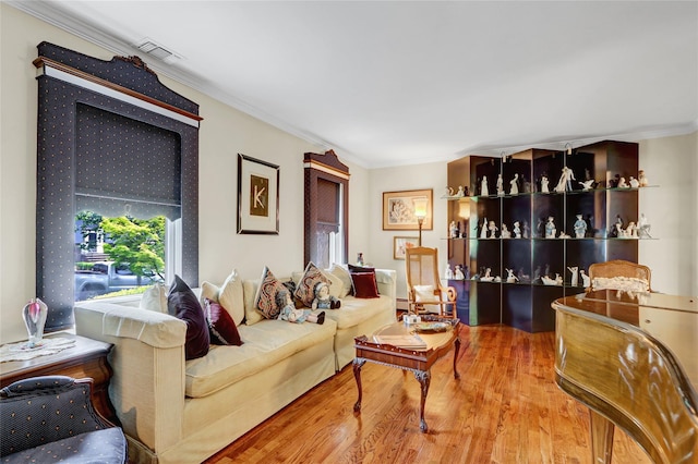 77 Barry Ln, Syosset, NY 11791 - living area with crown molding and wood finished floors