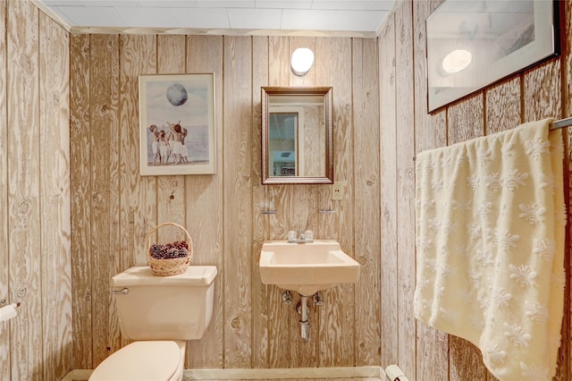77 Barry Ln, Syosset, NY 11791 - bathroom featuring toilet and wooden walls
