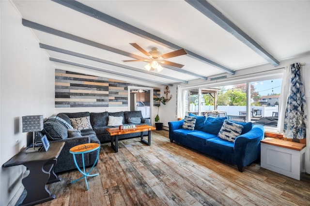24 Raynor St, West Babylon, NY 11704 - living room with ceiling fan and wood finished floors