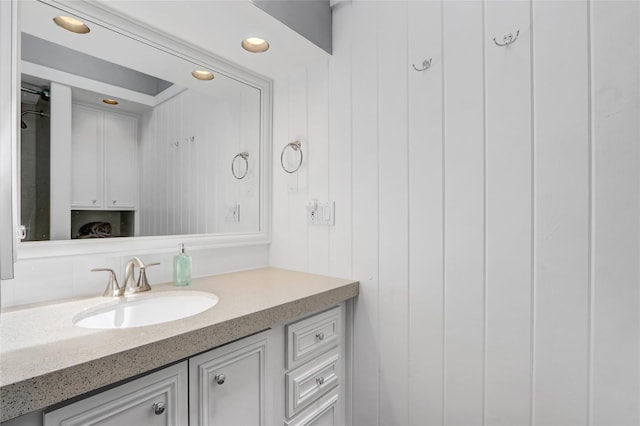 224 Biltmore Blvd, Massapequa, NY 11758 - bathroom with vanity and recessed lighting