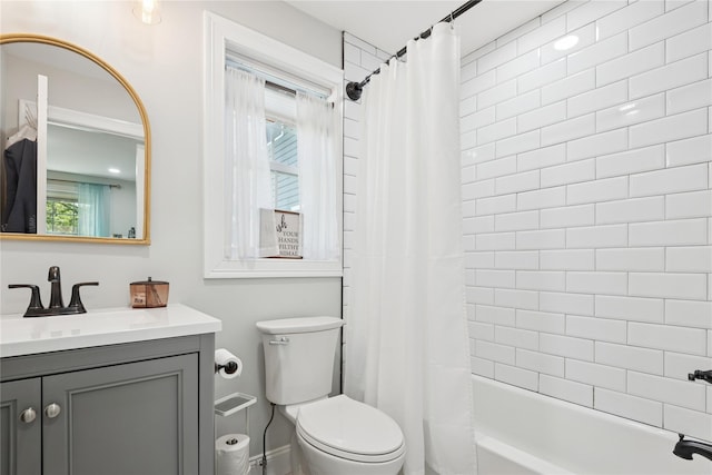 206 Brooksite Dr, Smithtown, NY 11787 - full bathroom featuring vanity, toilet, and shower / bath combination with curtain