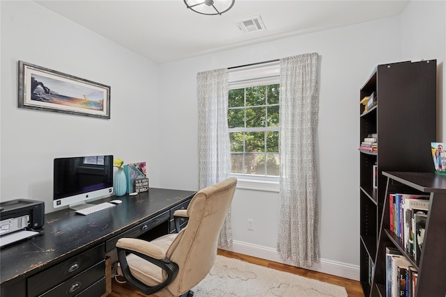 206 Brooksite Dr, Smithtown, NY 11787 - office area featuring wood finished floors and baseboards