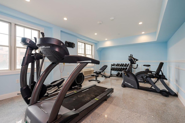 661 W Broadway Unit 203, Long Beach, NY 11561 - exercise room with baseboards and recessed lighting