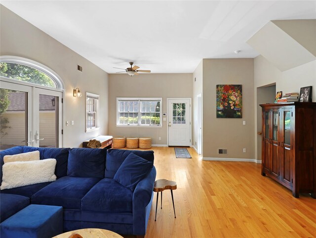 26 Van Nostrand Pl, Nanuet, NY 10954 - living room with light wood-type flooring, ceiling fan, and baseboards