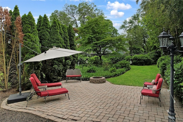 26 Van Nostrand Pl, Nanuet, NY 10954 - view of patio / terrace with an outdoor fire pit