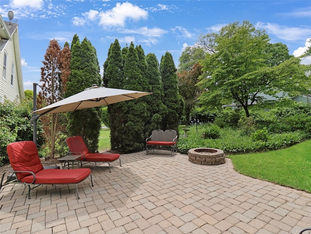 26 Van Nostrand Pl, Nanuet, NY 10954 - view of patio / terrace with an outdoor fire pit