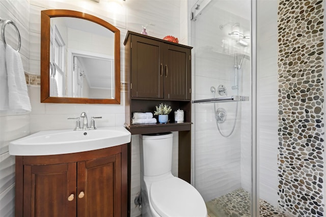 613 Gary Pl, Westbury, NY 11590 - full bathroom with a shower stall, vanity, and toilet