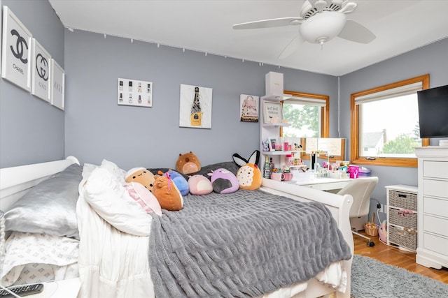314 Oakview Ave, Oceanside, NY 11572 - bedroom featuring wood finished floors and a ceiling fan