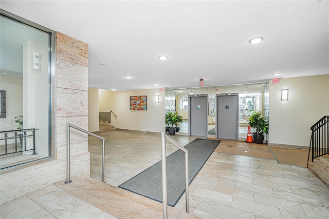2121 Shore Pkwy Unit 2P, Brooklyn, NY 11214 - community lobby with recessed lighting and stairway
