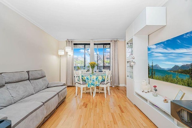 2121 Shore Pkwy Unit 2P, Brooklyn, NY 11214 - living area featuring light wood-type flooring and ornamental molding