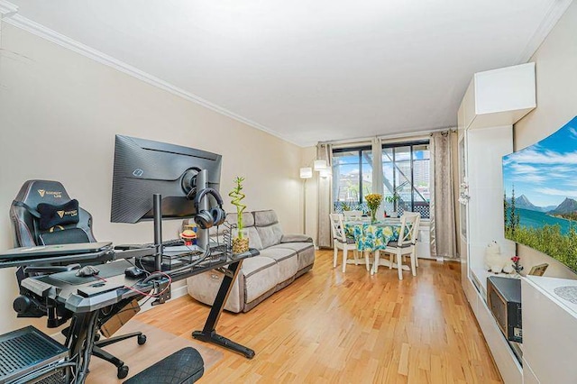 2121 Shore Pkwy Unit 2P, Brooklyn, NY 11214 - office featuring light wood-type flooring and crown molding