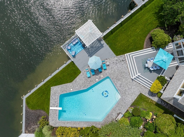 1416 Bay Blvd, Atlantic Beach, NY 11509 - drone / aerial view of a pool area