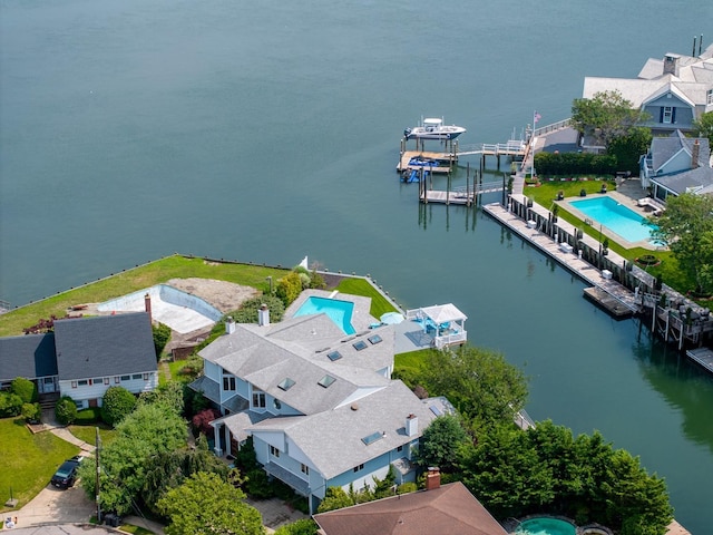 1416 Bay Blvd, Atlantic Beach, NY 11509 - aerial view of residential area with a nearby body of water and a pool