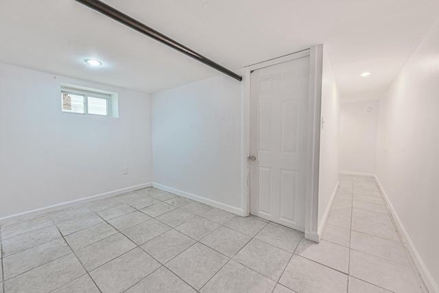 102-34 127th St, Richmond Hill S, NY 11419 - basement featuring light tile patterned flooring, baseboards, and recessed lighting