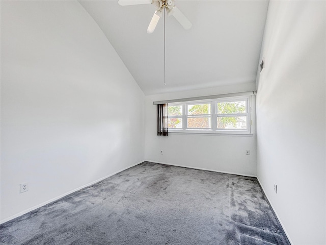 203 Dover Grn, Staten Island, NY 10312 - carpeted spare room with vaulted ceiling, a ceiling fan, and baseboards