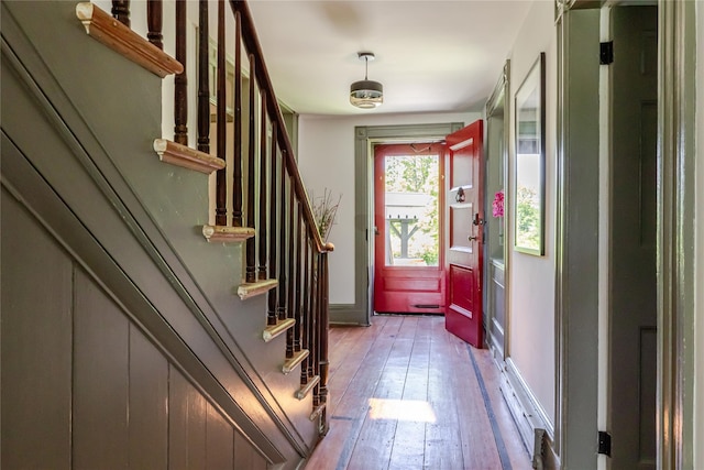 26 Roberson Ave, Pine Bush, NY 12566 - foyer with stairway, hardwood / wood-style flooring, and baseboards