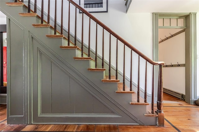26 Roberson Ave, Pine Bush, NY 12566 - stairway featuring wood-type flooring and a baseboard radiator