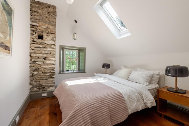 26 Roberson Ave, Pine Bush, NY 12566 - bedroom with a skylight, hardwood / wood-style flooring, and lofted ceiling