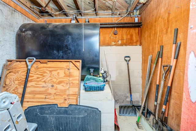45 Broadview Dr, Commack, NY 11725 - below grade area with heating fuel and concrete block wall