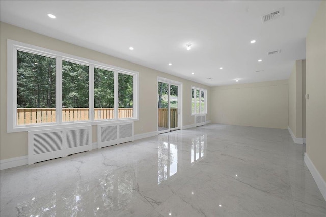 42 Greycourt Rd, Chester, NY 10918 - empty room with light marble finish floors, baseboards, and recessed lighting