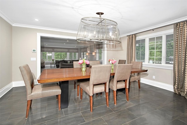 93 Haights Cross Rd, Chappaqua, NY 10514 - dining area with crown molding and baseboards