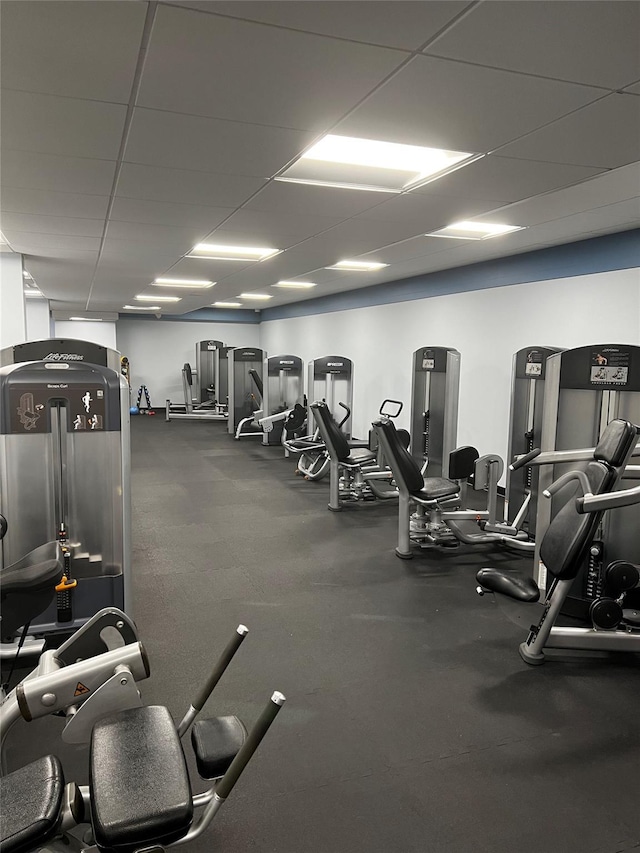 2 Bay Club Dr Unit 4Z2, Bayside, NY 11360 - gym with a paneled ceiling