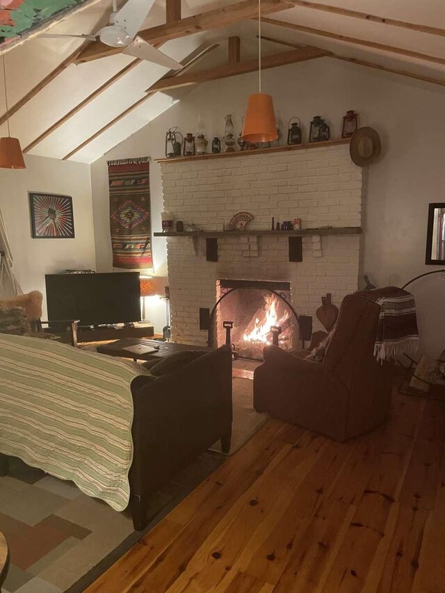 3 Perry Rd, Barryville, NY 12719 - living room with hardwood / wood-style flooring and a fireplace