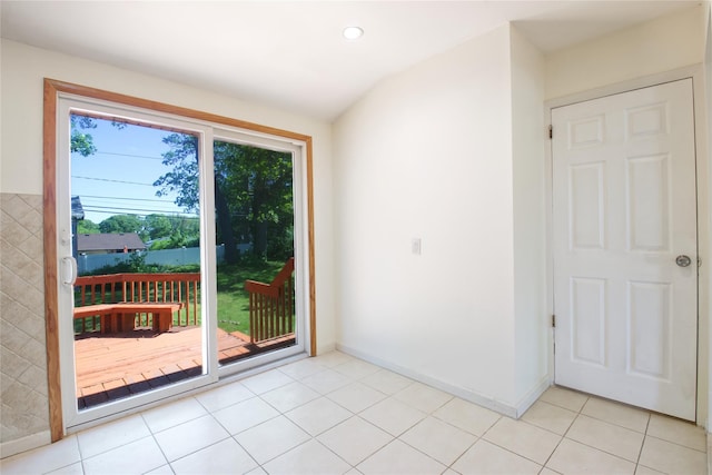 21 Rita Cres, Commack, NY 11725 - doorway to outside with plenty of natural light, recessed lighting, baseboards, and light tile patterned floors
