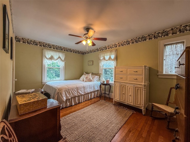 20 Tusten Ave, Goshen, NY 10924 - bedroom featuring dark wood finished floors and a ceiling fan